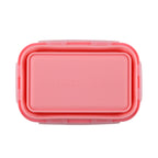 LIVMORE Set of 4 Food-Grade Silicone Collapsible Bowls (350ml-1200ml) - Microwave, Freezer & Dishwasher Safe Stackable Meal Prep Containers - Pink_8534177_6
