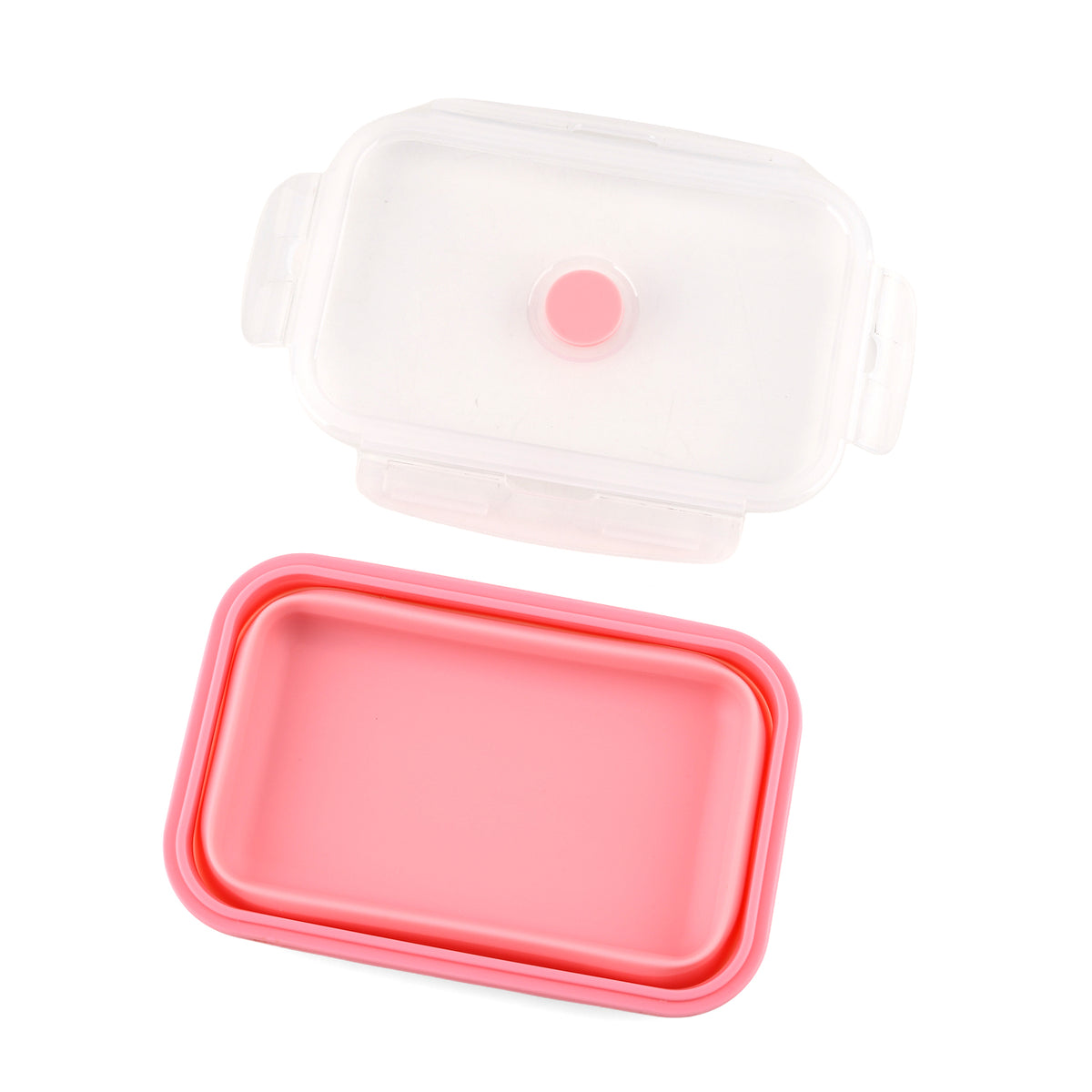 LIVMORE Set of 4 Food-Grade Silicone Collapsible Bowls (350ml-1200ml) - Microwave, Freezer &amp; Dishwasher Safe Stackable Meal Prep Containers - Pink V32647284 7