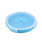 LIVMORE Set of 4 Food-Grade Silicone Collapsible Bowls (350ml-1200ml) - Microwave, Freezer & Dishwasher Safe Stackable Meal Prep Containers - Blue_8534474_4