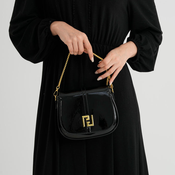 Designer Closeout - Patent Chic Crossbody Bag - Black 8535346 2