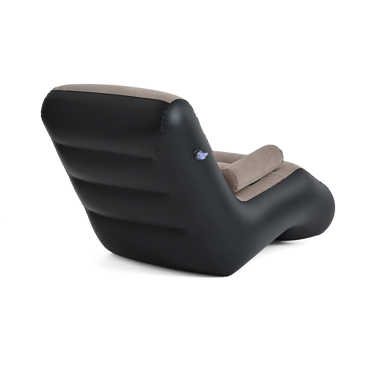 S-Curve Recliner Design Inflatable Ergonomic Lounger Armchair - 110Kg Weight Capacity - Light Brown &amp; Black V32582095 2