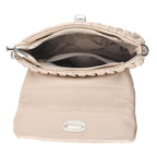 Women's Ruched-Gathered Texture Shoulder Bag with Chain Detail - Off White_8535728_4
