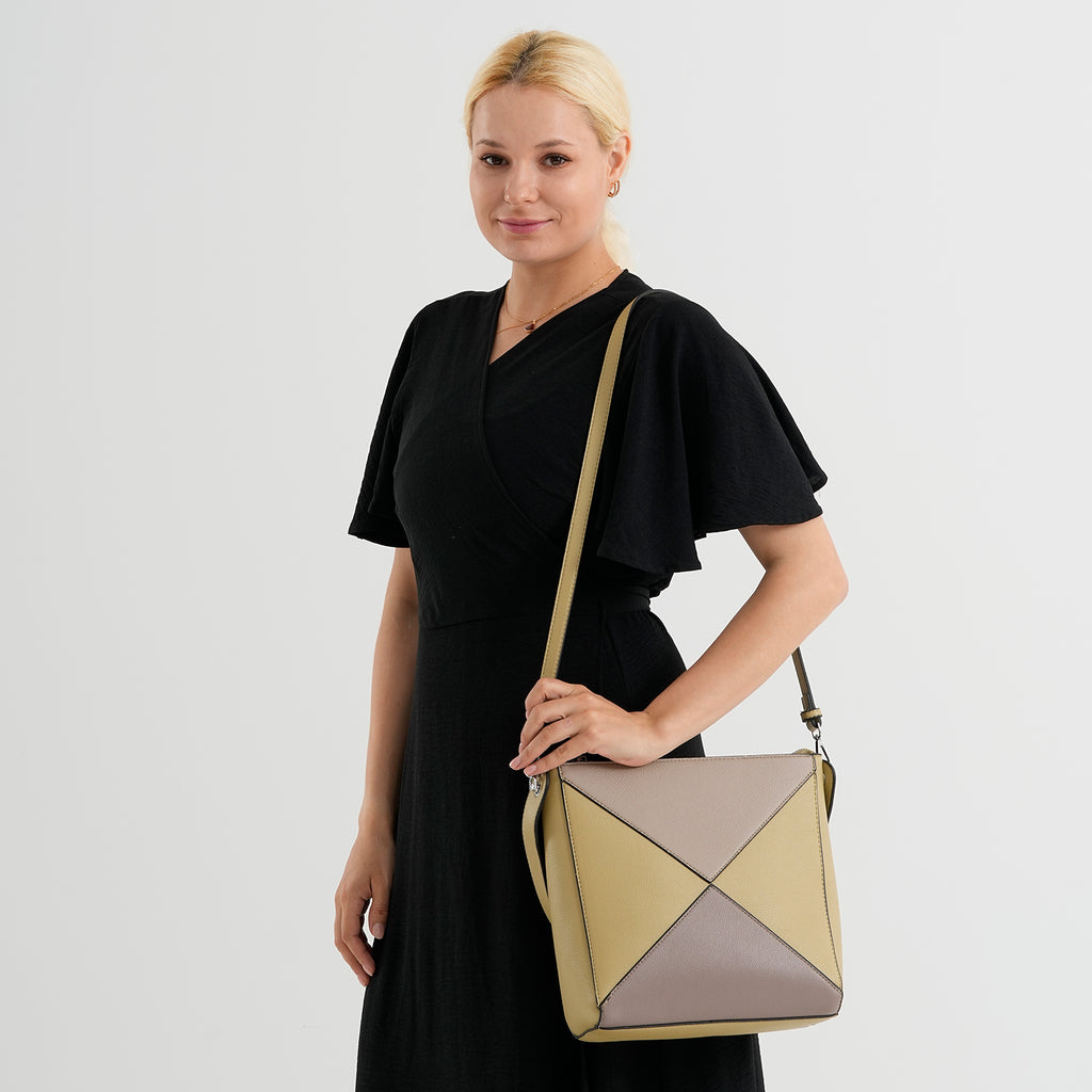 PU Patterned Tote Bag (Size 26x27x8 cm) - Yellow_8535737_2