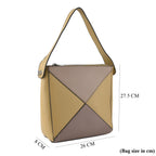 PU Patterned Tote Bag (Size 26x27x8 cm) - Yellow_8535737_7