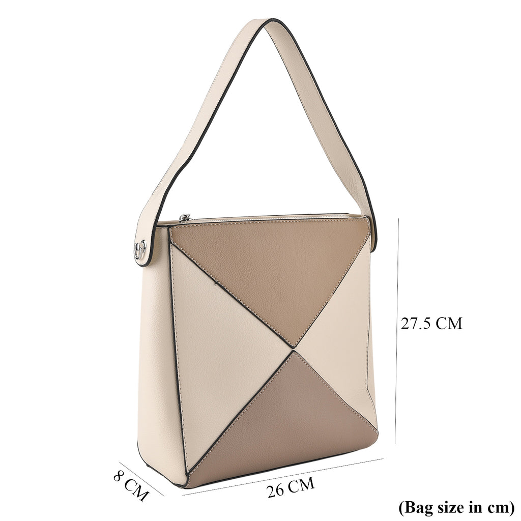 PU Patterned Tote Bag (Size 26x27x8 cm) - White_8535739_7
