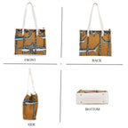 Patterned Tote Bag (Size 37x30x13 cm) - Brown_8535833_3