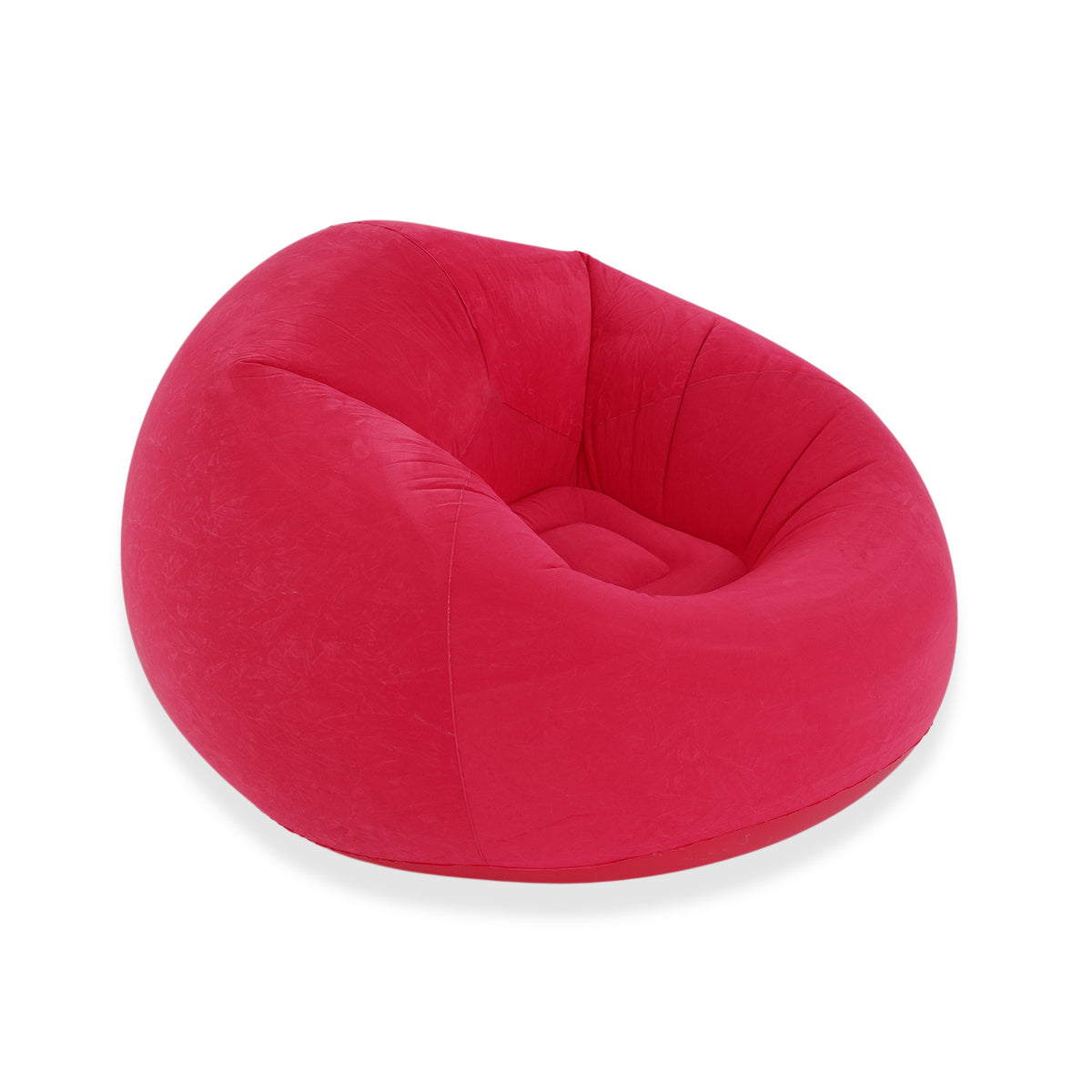 Inflatable Flocked Armchair - 150kg Capacity Blow Up Lounger Chair with Hand Pump - Dark Pink 8535913 0