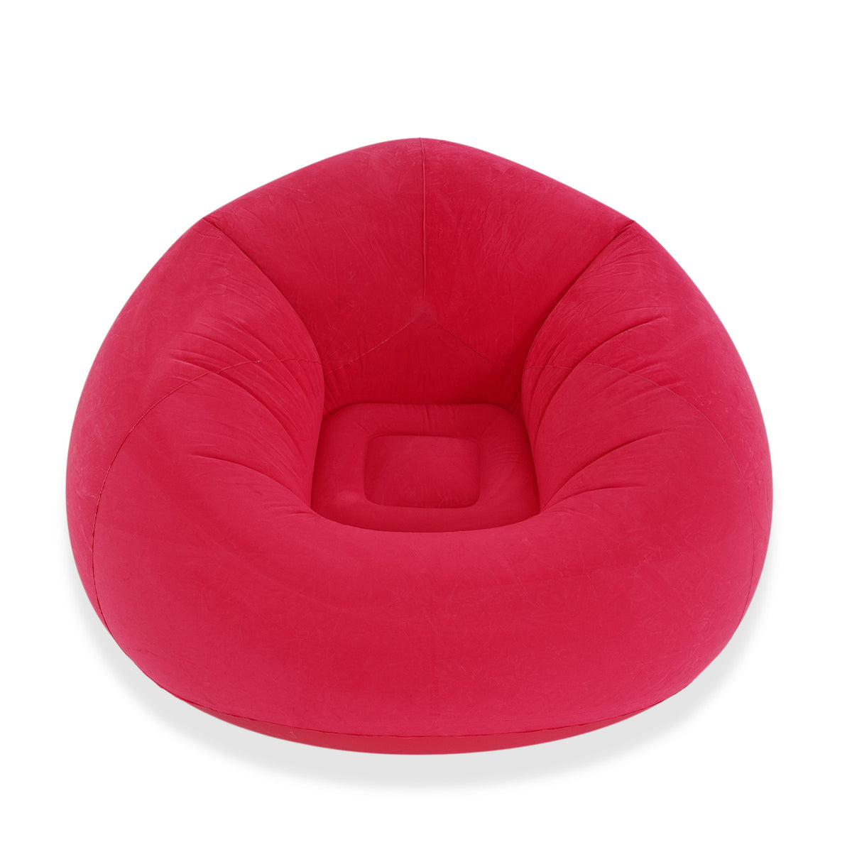 Inflatable Flocked Armchair - 150kg Capacity Blow Up Lounger Chair with Hand Pump - Dark Pink 8535913 2