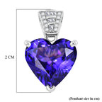 Rhapsody - 950 Platinum AAAA Tanzanite & VS-E/F White Diamond Solitaire Heart Pendant 8.88 Ct, Platinum Wt. 4.73 Gms_8535983_5