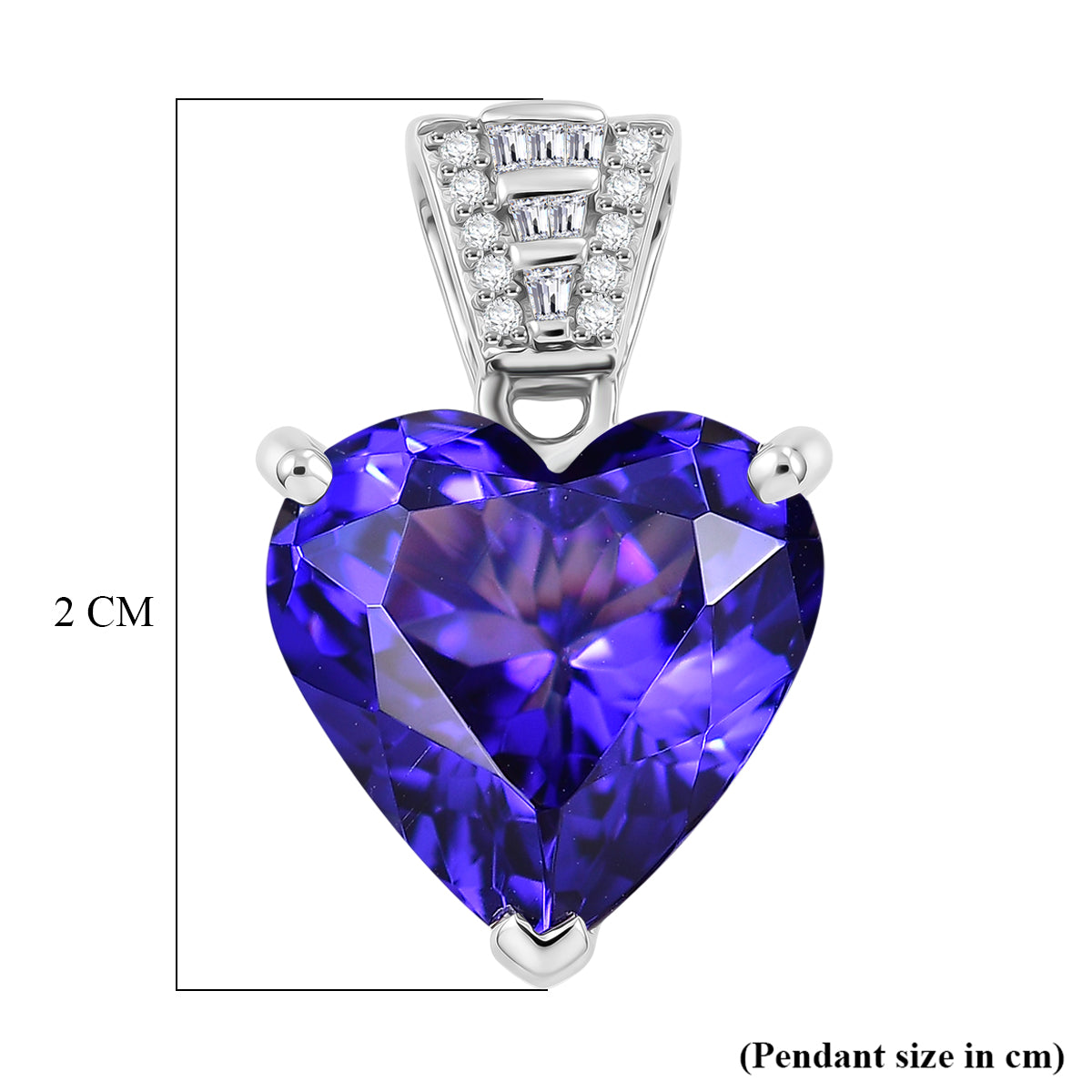 RHAPSODY 8.8 Ct. AAAA Tanzanite, White Diamond Heart Pendant in 950 Platinum (EF, VS2) 8535983 6