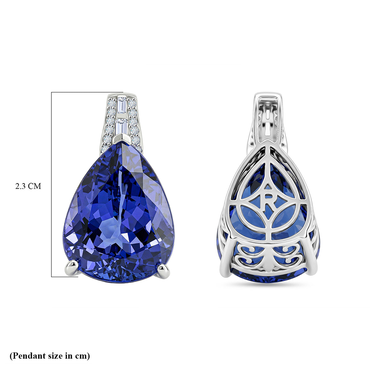 Rhapsody 11.3 Ct. AAAA Tanzanite &amp; VS-E/F White Diamond Solitaire Pendant  in 950 Platinum 8536047 7