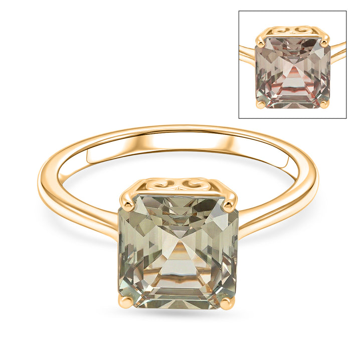 14K Yellow Gold AAA Natural Turkizite (Asscher Cut) Solitaire Ring 3.05 Ct. 8536078 1
