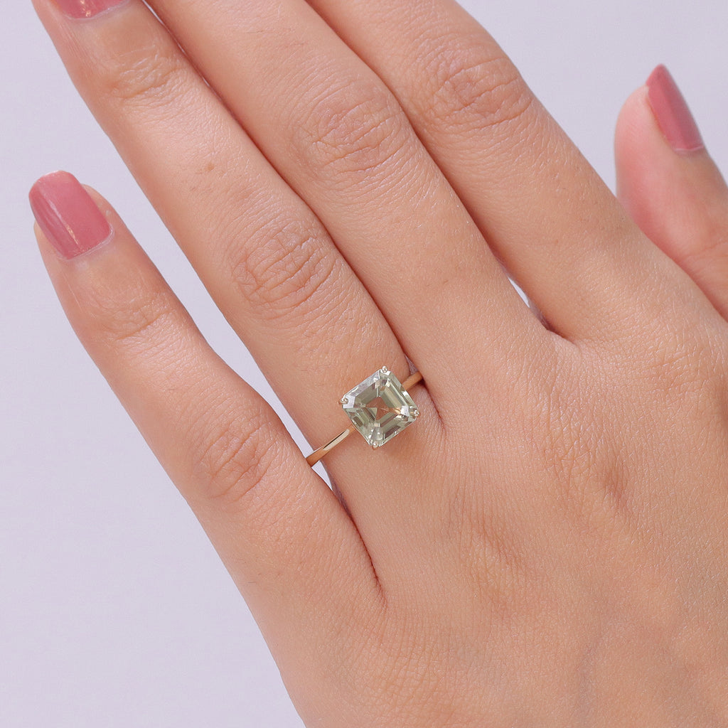 14K Yellow Gold AAA Natural Turkizite (Asscher Cut) Solitaire Ring 3.10 Ct._8536078_1