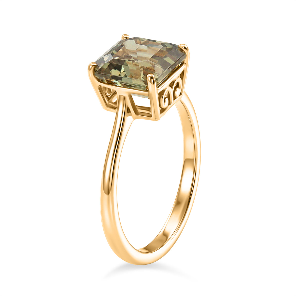 14K Yellow Gold AAA Natural Turkizite (Asscher Cut) Solitaire Ring 3.05 Ct. 8536078 4