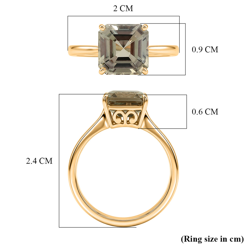 14K Yellow Gold AAA Natural Turkizite (Asscher Cut) Solitaire Ring 3.10 Ct._8536078_5