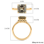 14K Yellow Gold AAA Natural Turkizite (Asscher Cut) Solitaire Ring 3.10 Ct._8536078_5