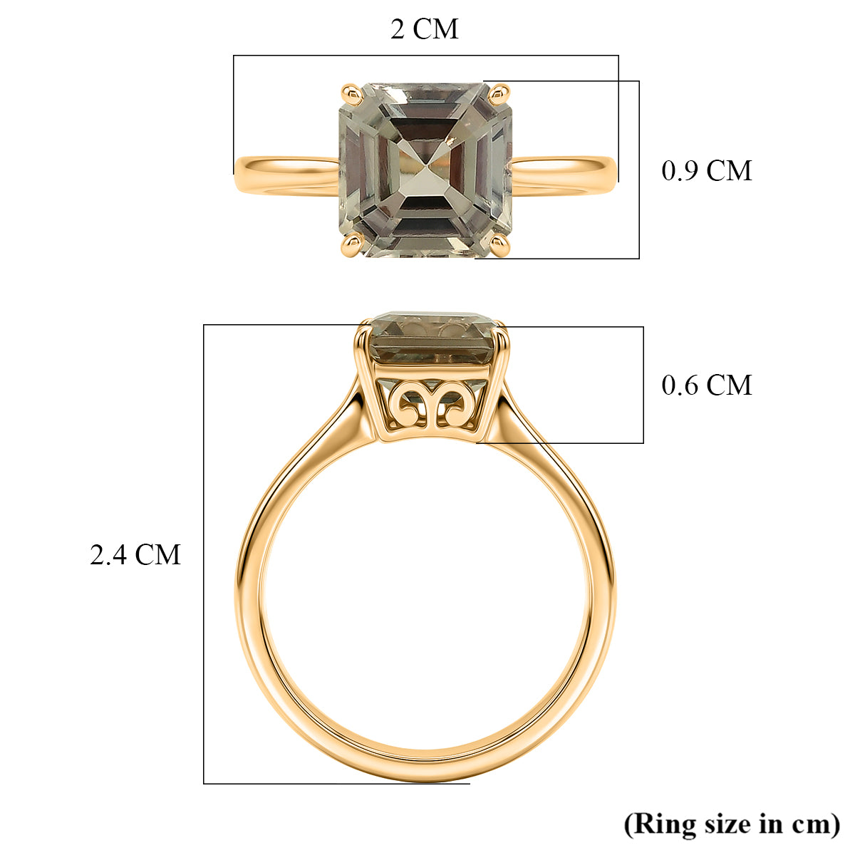 14K Yellow Gold AAA Natural Turkizite (Asscher Cut) Solitaire Ring 3.05 Ct. 8536078 6