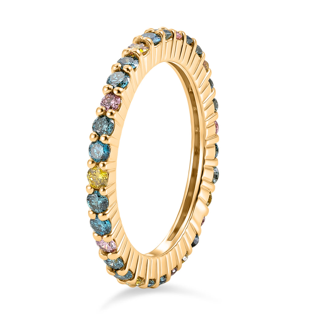 Luxuriant - Lab Grown Multi Diamond (SI/G-H) Band Ring in 18K Vermeil Yellow Gold Plated Sterling Silver 1.00 Ct._8537066_3