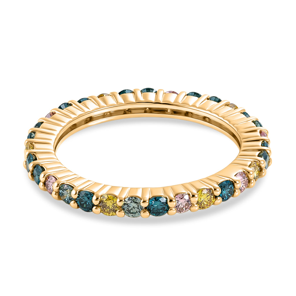Luxuriant - Lab Grown Multi Diamond (SI/G-H) Band Ring in 18K Vermeil Yellow Gold Plated Sterling Silver 1.00 Ct._8537066_4