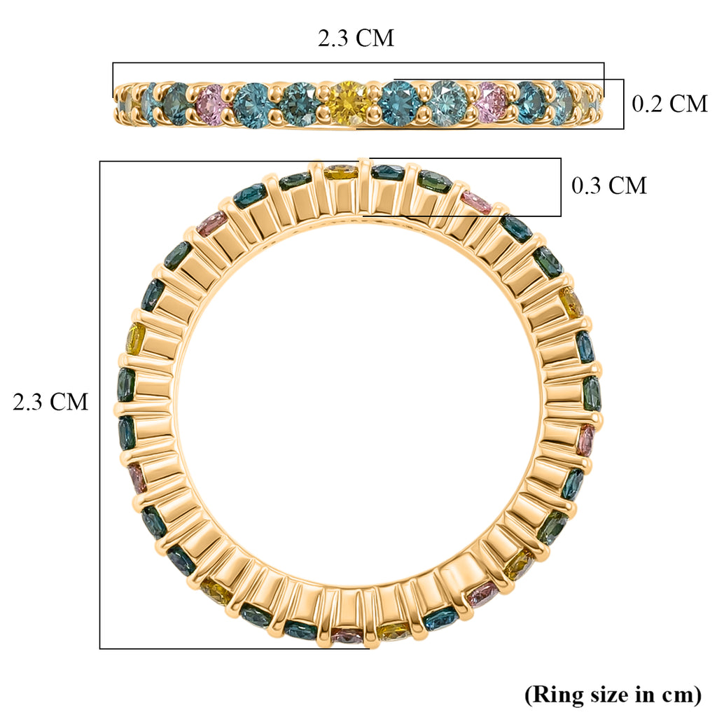 Luxuriant - Lab Grown Multi Diamond (SI/G-H) Band Ring in 18K Vermeil Yellow Gold Plated Sterling Silver 1.00 Ct._8537066_5