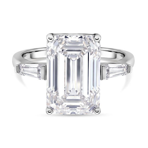 D'Joy - Moissanite Trilogy Ring in Rhodium Overlay Sterling Silver  10.44 Ct._8537632