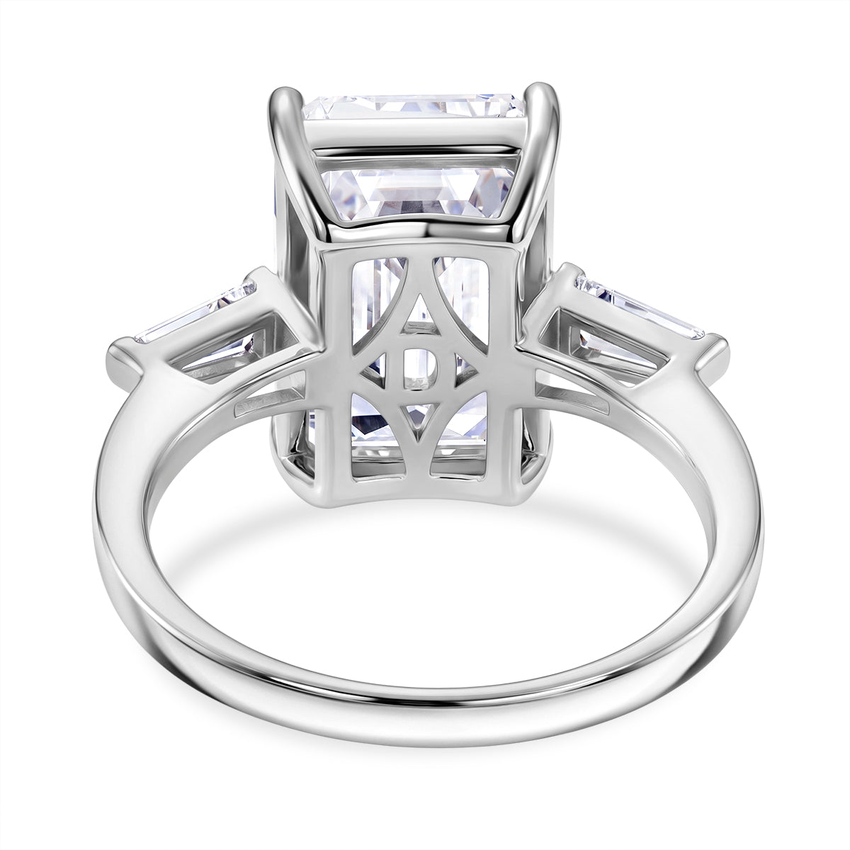 D'Joy - Moissanite Trilogy Ring in Rhodium Overlay Sterling Silver  10.44 Ct. V32523630 5