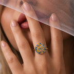 Luxuriant SI-G/H Lab Grown Multi Diamond Cluster Ring in 18K Vermeil Yellow Gold Plated Sterling Silver 3.50 Ct._8537777_1