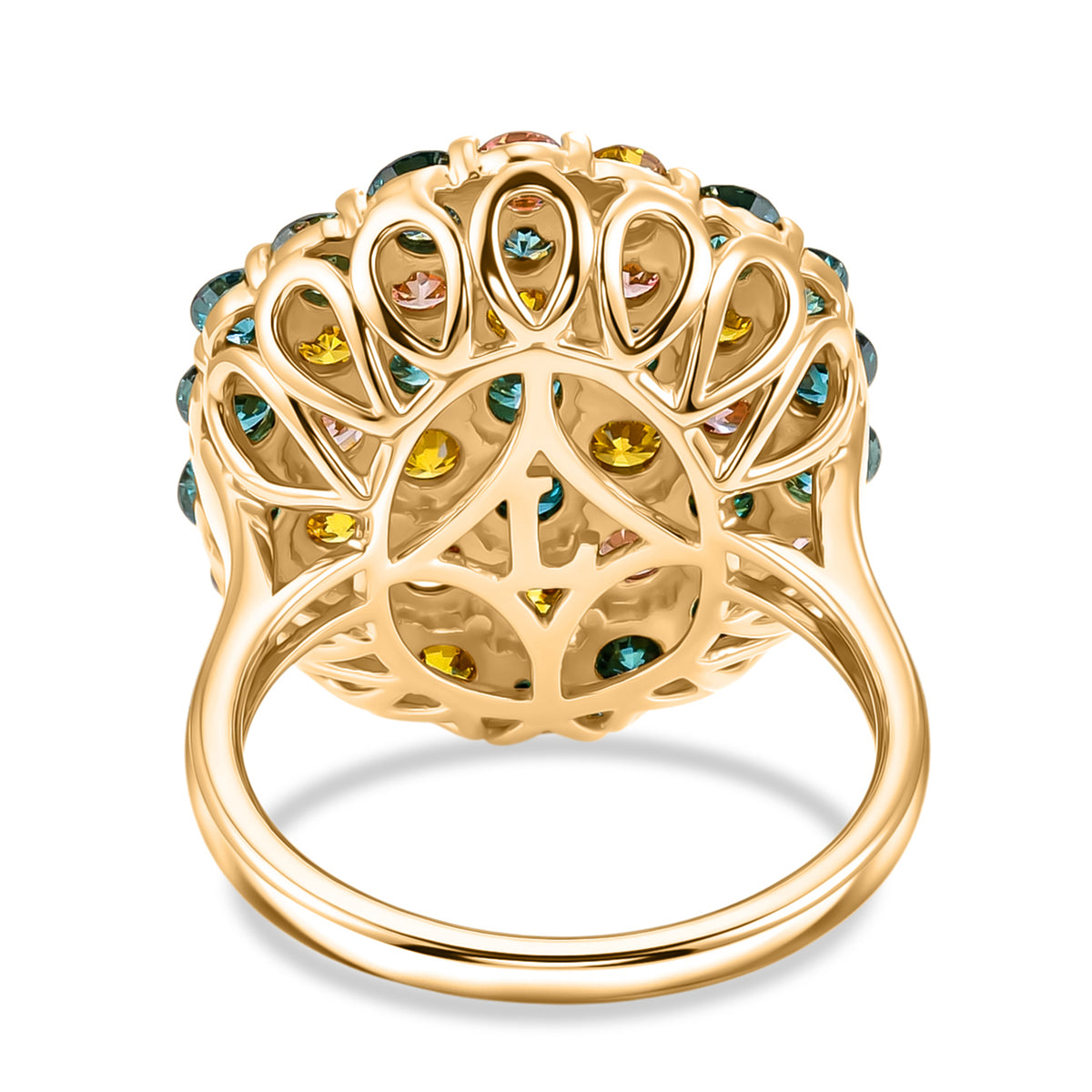 LUXURIANT 3.5 Ct. Lab Grown Multi Diamond Cluster Ring in 18K Vermeil Yellow Gold Plated Sterling Silver (SI-G-H) 8537777 5