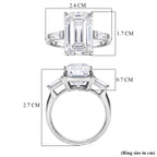 D'Joy - Moissanite Trilogy Ring in Rhodium Overlay Sterling Silver  10.44 Ct._8537837_5
