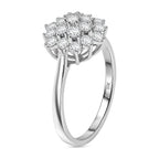 Luxoro 10K White Gold I2 White Diamond I2 Cluster Ring, Gold Wt.2.89 Gms  1.030  Ct._8538005_3