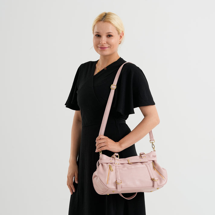 Designer Inspired - Multi-Pocket Slouchy Shoulder Handbag with Detachable Strap 8538405 2
