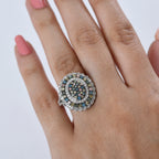 Luxuriant - Kaleidoscope Dreams Lab Grown Multi Diamond (SI/G-H) Cluster Ring in Rhodium Overlay Sterling Silver 2.00 Ct._8538631_1