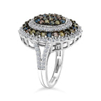 Luxuriant - Kaleidoscope Dreams Lab Grown Multi Diamond (SI/G-H) Cluster Ring in Rhodium Overlay Sterling Silver 2.00 Ct._8538631_3