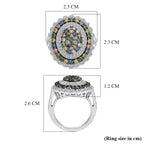 Luxuriant - Kaleidoscope Dreams Lab Grown Multi Diamond (SI/G-H) Cluster Ring in Rhodium Overlay Sterling Silver 2.00 Ct._8538631_5