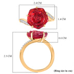 GP - Murano Glass, Blue Sapphire & White Zircon Floral Ring in 18K Vermeil Yellow Gold Plated Sterling Silver_8538829_5