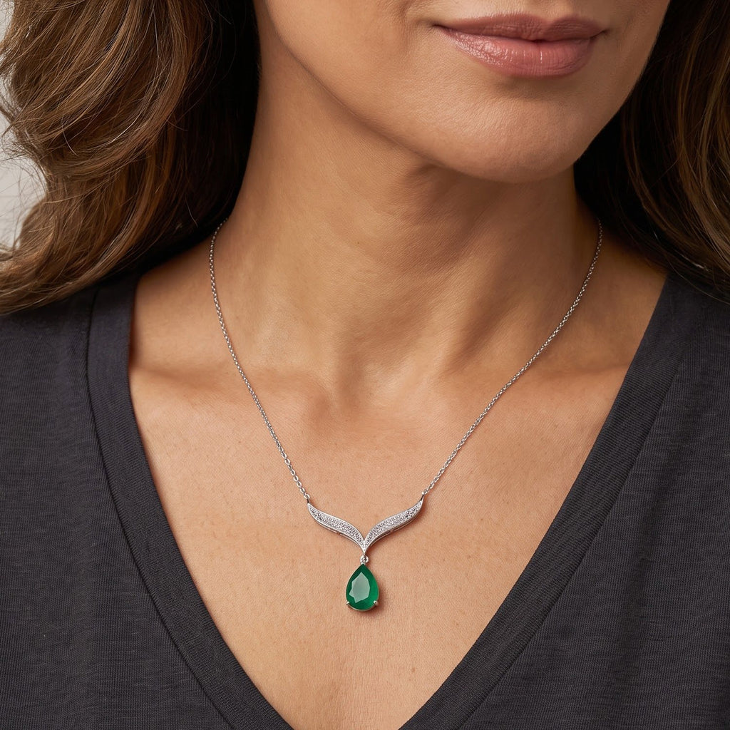 EverTrue Green Onyx Necklace (Size - 20) Pure Yellow Brass  4.409  Ct._8538935_1