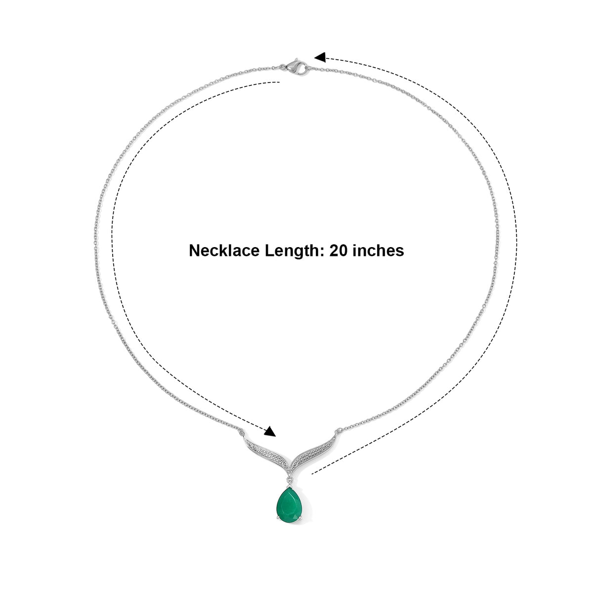 EverTrue Green Onyx Necklace (Size - 20) Pure Yellow Brass  4.409  Ct. 8538935 4