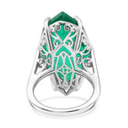 D'Joy - Peacock Triplet Quartz Solitaire Ring in Rhodium Overlay Sterling Silver 21.33 Ct._8540197_4