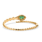 EverTrue - Peacock Triplet Quartz & White Zircon Full Bangle (Size 7.5) in Yellow Gold Tone 6.27 Ct._8540307_4
