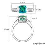 D'Joy - Peacock Triplet Quartz & White Zircon Solitaire Ring in Platinum Overlay Sterling Silver 1.74 Ct._8540581_5