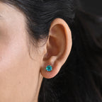 Peacock Triplet Quartz Stud Push Post Earring in Platinum Overlay Sterling Silver 1.95 Ct._8540586_1
