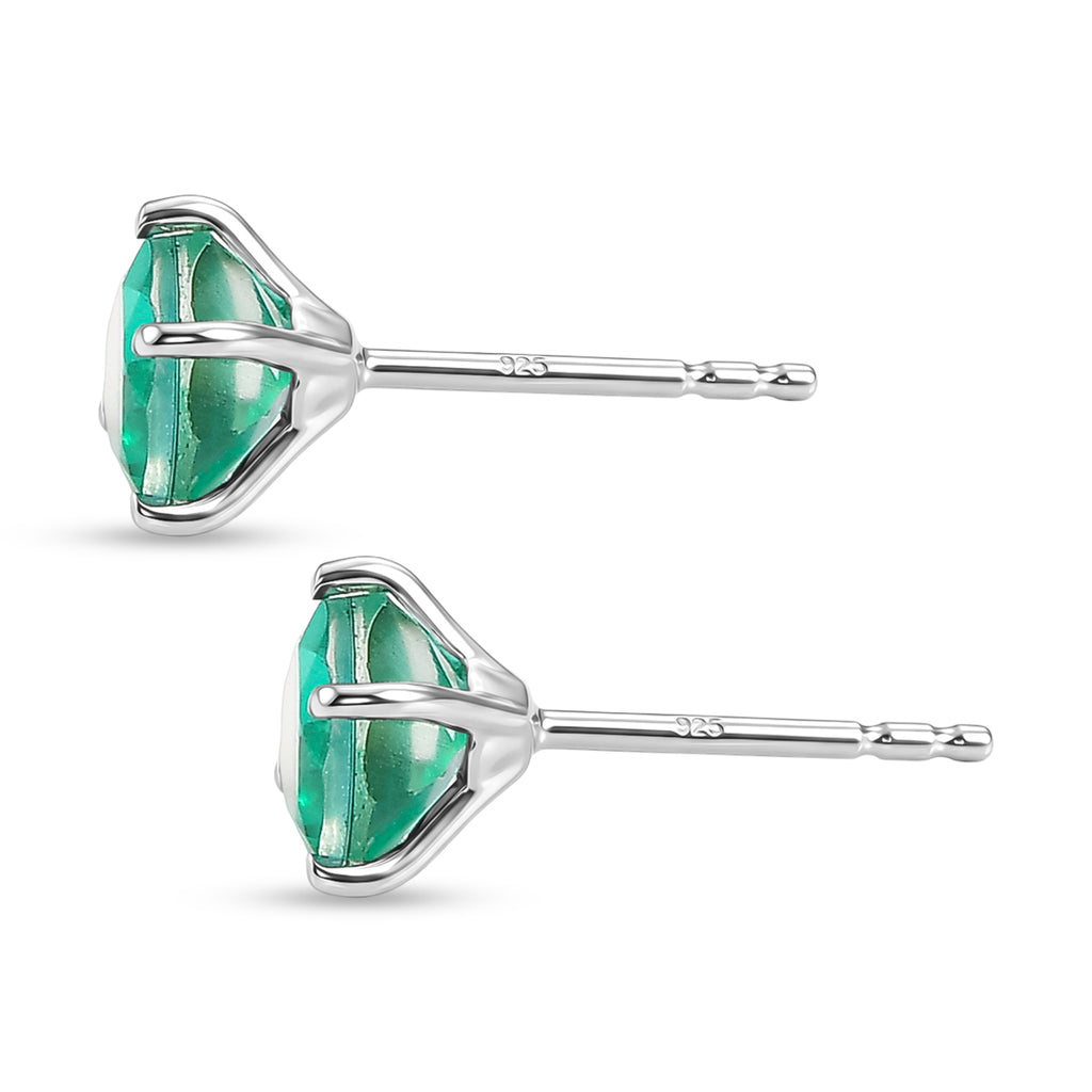 Peacock Triplet Quartz Stud Push Post Earring in Platinum Overlay Sterling Silver 1.95 Ct._8540586_3