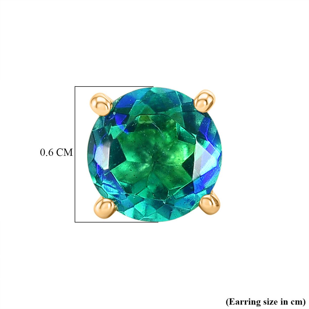 Peacock Triplet Quartz Stud Push Post Earring in Yellow Gold Plated Sterling Silver 1.95 Ct. V32519322 5