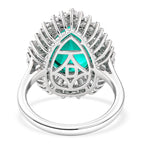 D'Joy - Peacock Triplet Quartz & Moissanite Pear Cut Halo Ring in Rhodium Overlay Sterling Silver 6.54 Ct._8540856_4