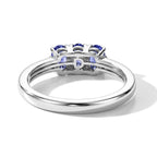 Royal Bali Collection - D'Joy Tanzanite & Lab Grown Diamond Ring in Rhodium Overlay Sterling Silver 0.70 Ct._8541739_4