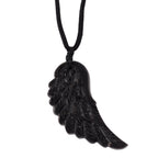 Natural Shungite Carved Angel Wing Adjustable Necklace (Size - 27) 30.00 Ct._8542244