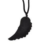 Natural Shungite Carved Angel Wing Adjustable Necklace (Size - 27) 30.00 Ct._8542244_4