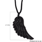 Natural Shungite Carved Angel Wing Adjustable Necklace (Size - 27) 30.00 Ct._8542244_6