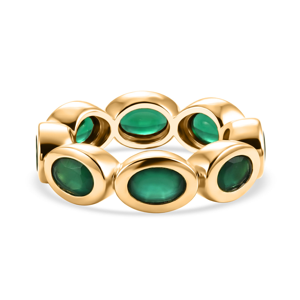 EverTrue - Green Onyx Band Ring in Yellow Gold Tone 3.68 Ct. 8542522 0