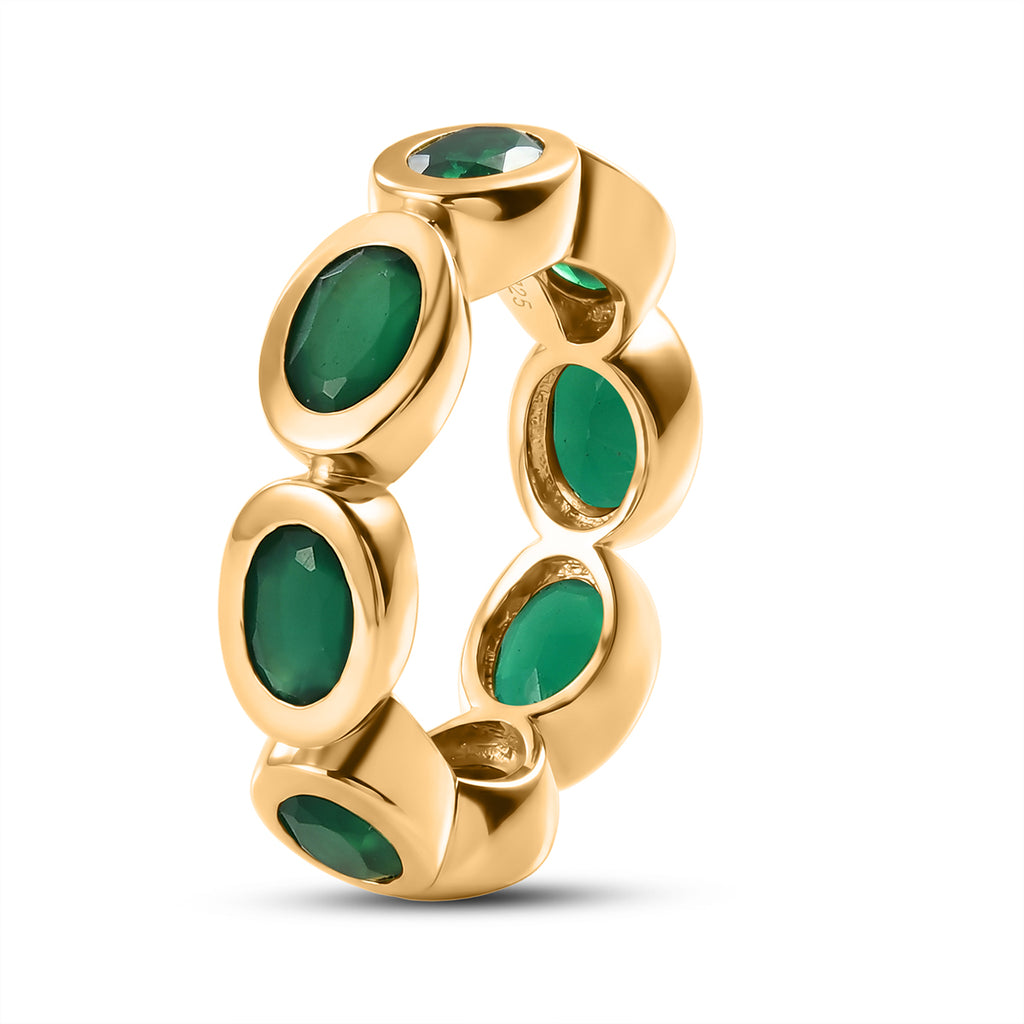 EverTrue - Green Onyx Band Ring in Yellow Gold Tone 3.68 Ct._8542522_3